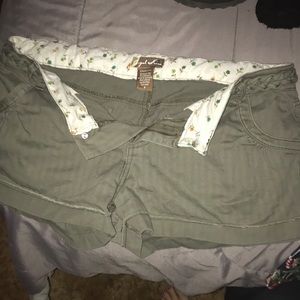 Army green shorts